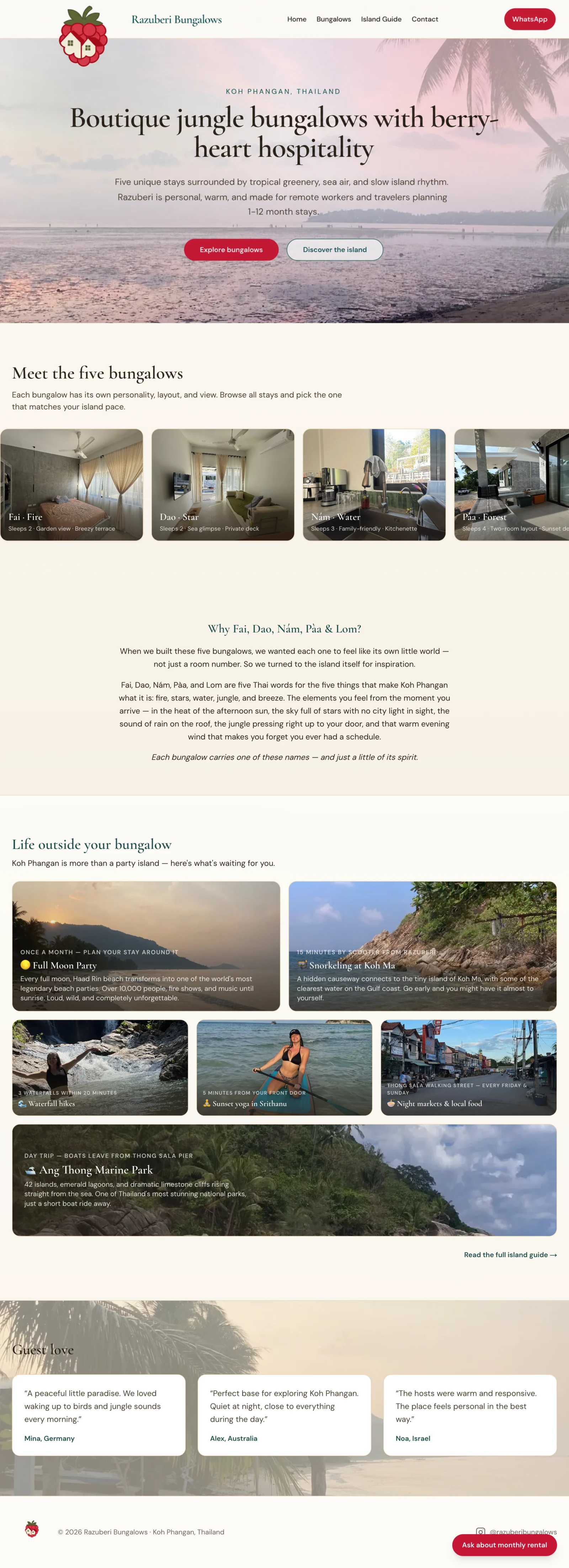 Razuberi website, home