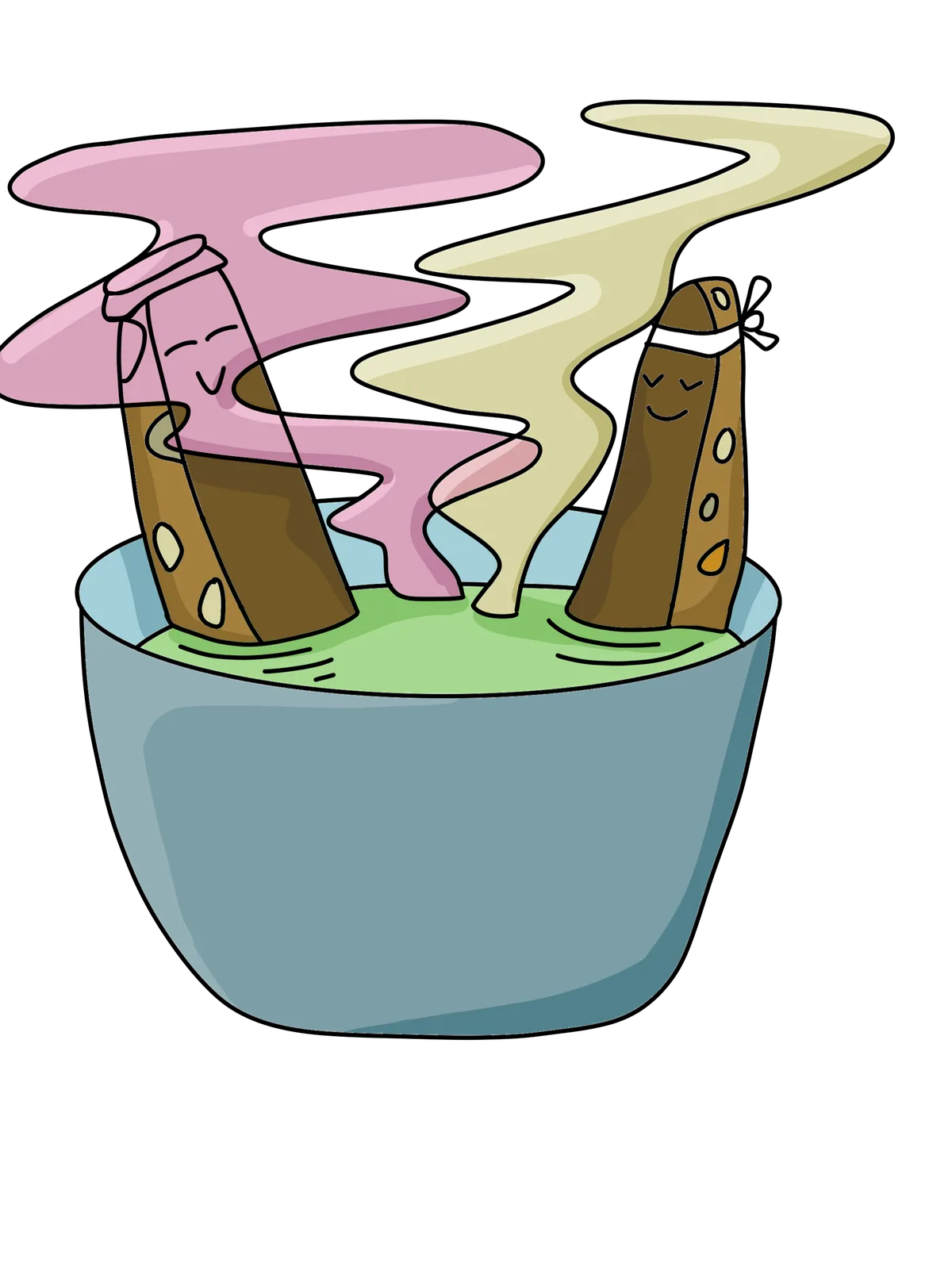 Biscotti matcha bath drawing