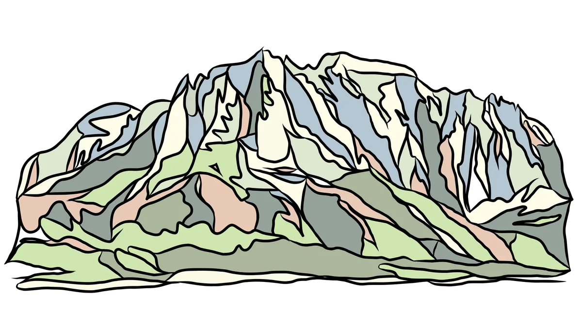 Mountains Hawaii drawing