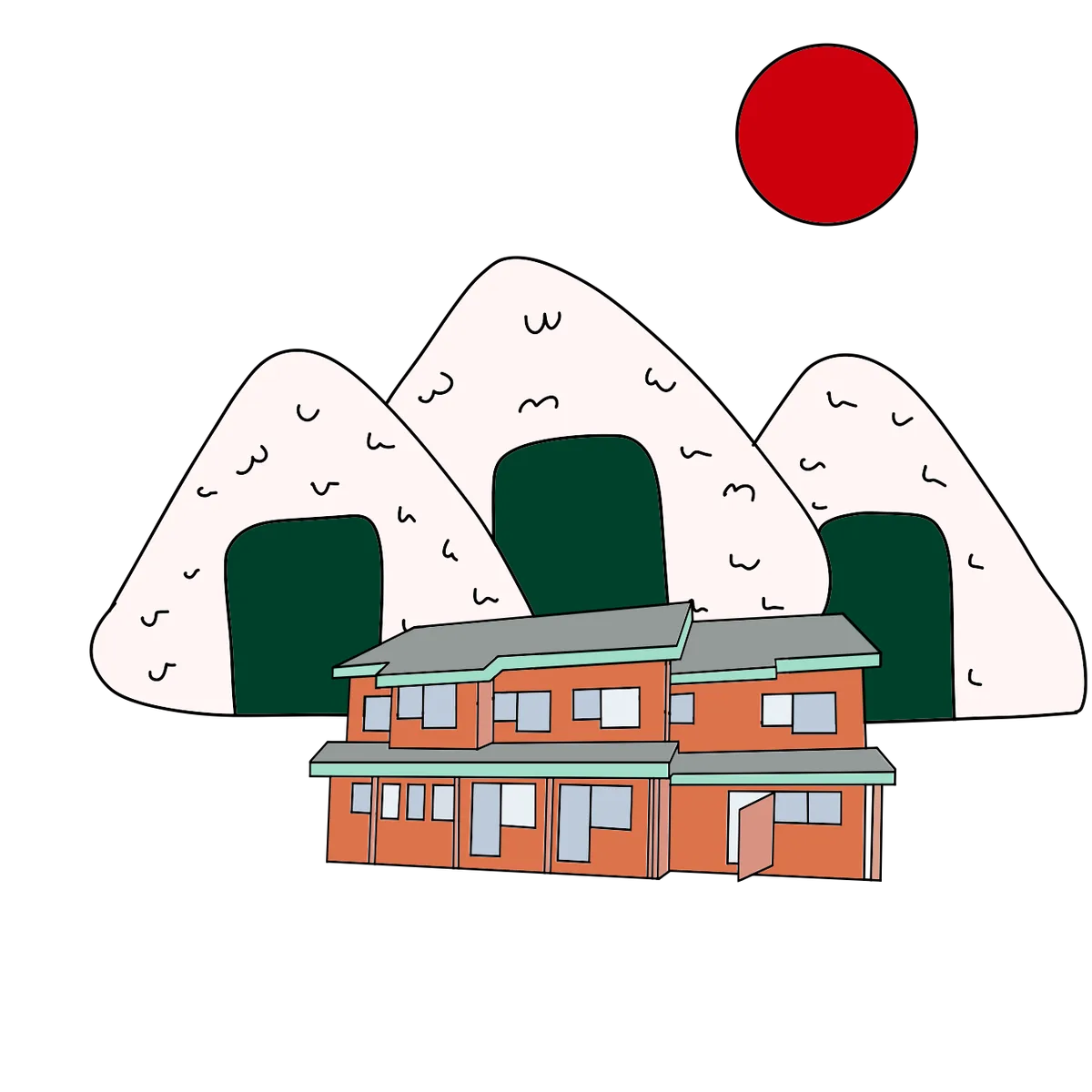 Onigiri lodge drawing